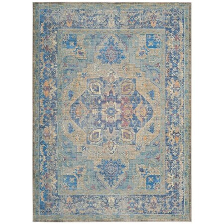 Safavieh Claremont Power Loomed Rectangle Area Rug Blue & Gold - 5 ft.-1 in. x 7 ft.-9 in. CLR664C-5